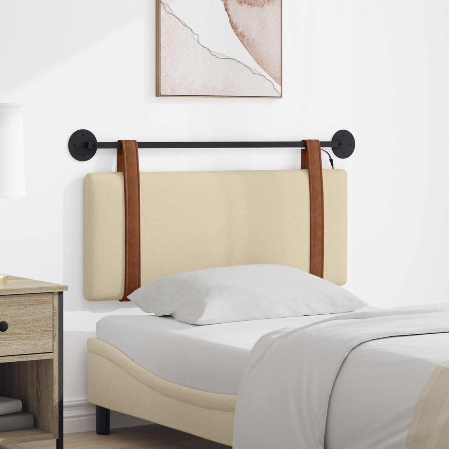 Hangend hoofdbord Met LED-verlichting Crèmekleurig Antiek PU