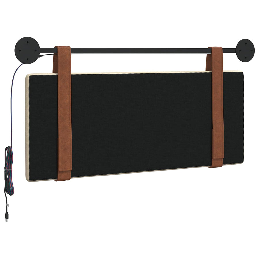 Hangend hoofdbord Met LED-verlichting Crèmekleurig Antiek PU