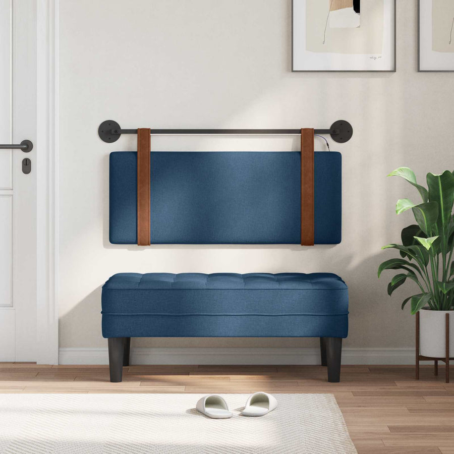 Hangend hoofdbord Met LED-verlichting Blauw Antiek PU