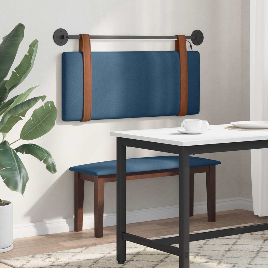 Hangend hoofdbord Met LED-verlichting Blauw Antiek PU