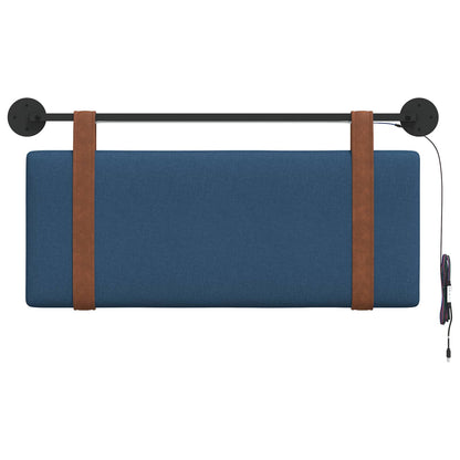 Hangend hoofdbord Met LED-verlichting Blauw Antiek PU