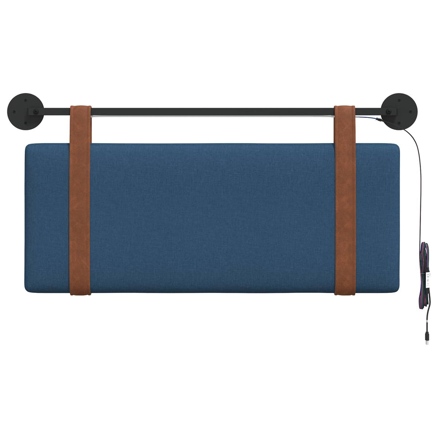 Hangend hoofdbord Met LED-verlichting Blauw Antiek PU