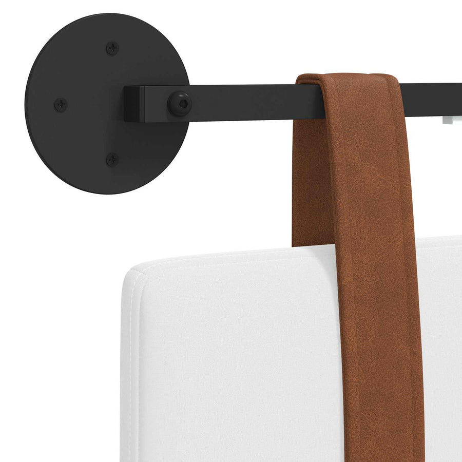 Hangend hoofdbord Met LED-verlichting Wit Antiek PU
