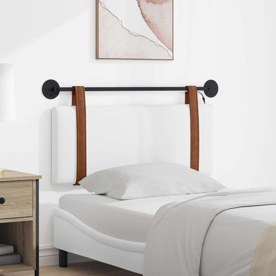 Hangend hoofdbord Met LED-verlichting Wit Antiek PU