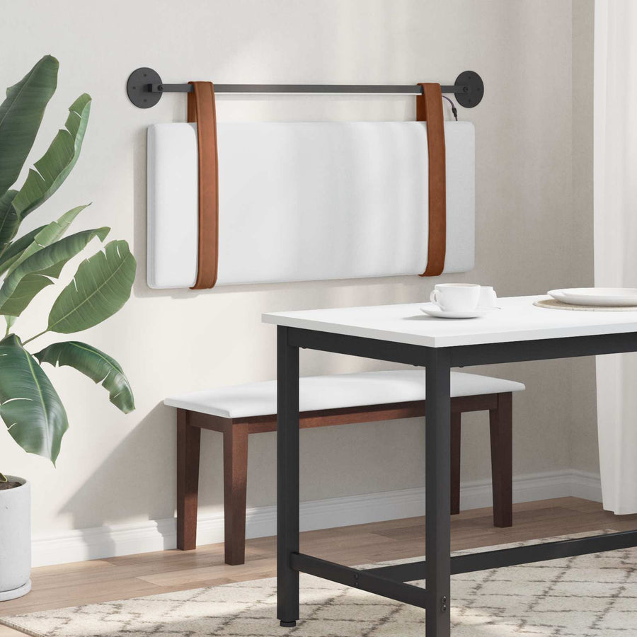 Hangend hoofdbord Met LED-verlichting Wit Antiek PU