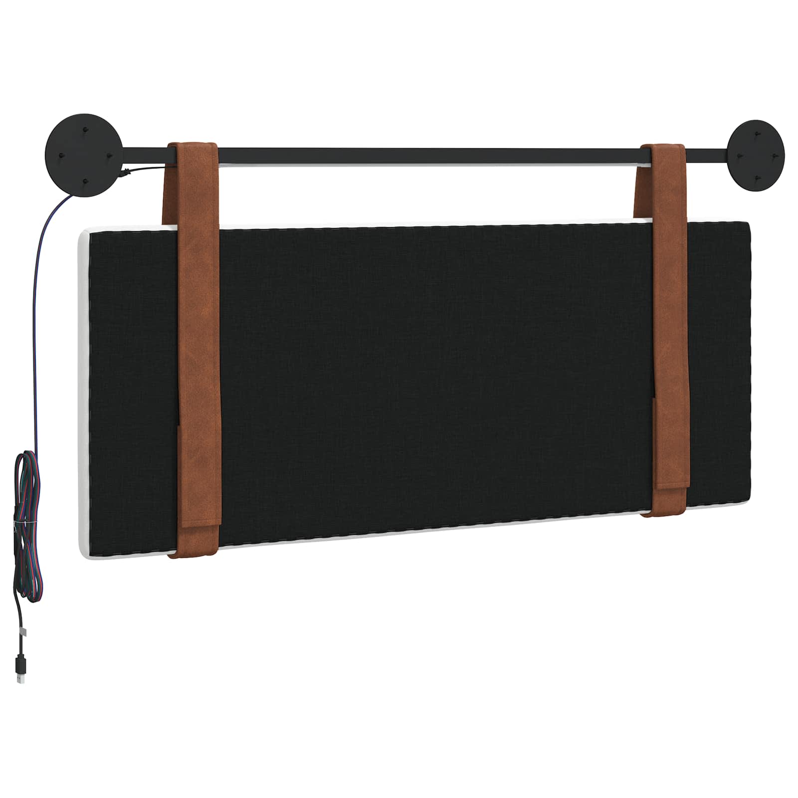 Hangend hoofdbord Met LED-verlichting Wit Antiek PU