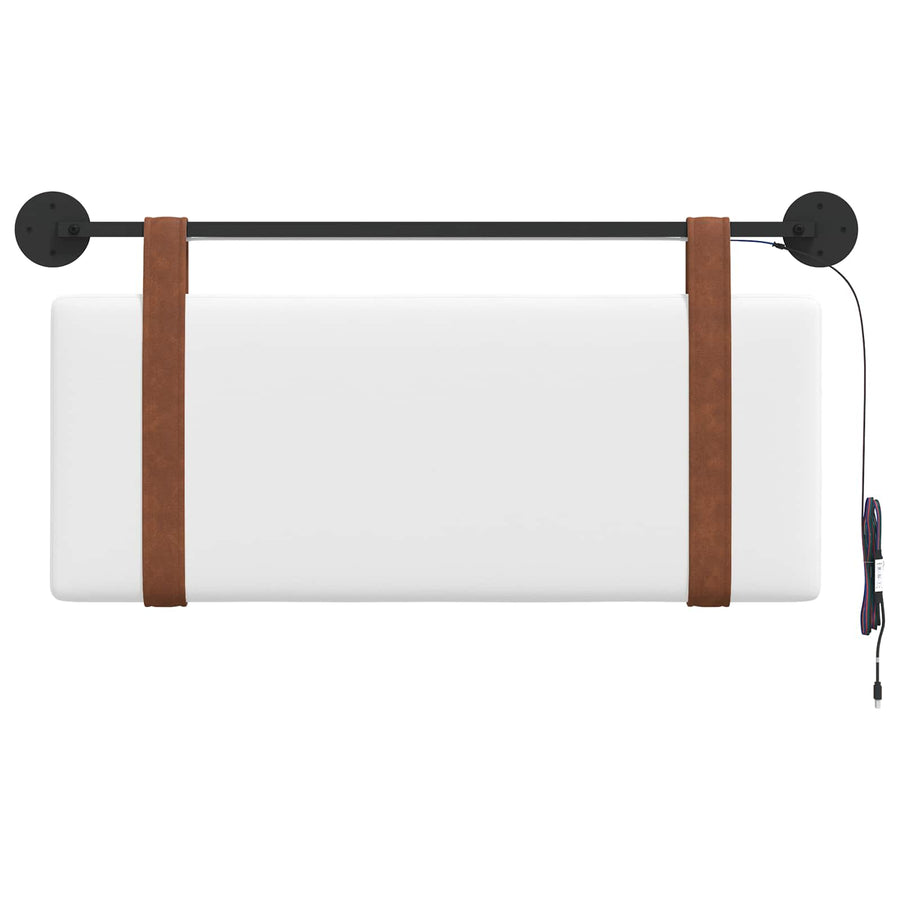 Hangend hoofdbord Met LED-verlichting Wit Antiek PU