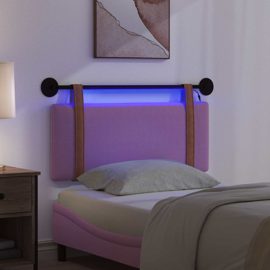 Hangend hoofdbord Met LED-verlichting Roze Antiek PU