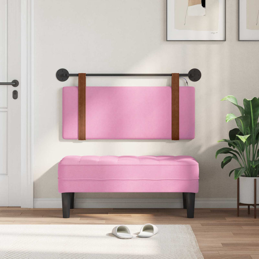 Hangend hoofdbord Met LED-verlichting Roze Antiek PU