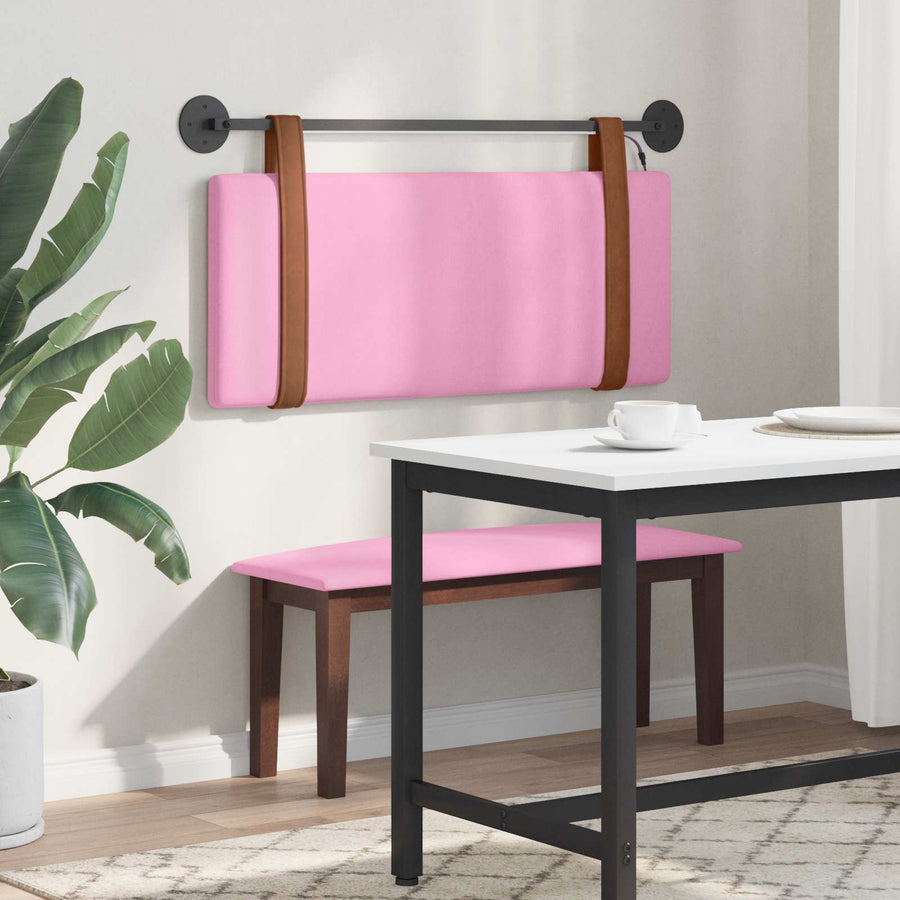 Hangend hoofdbord Met LED-verlichting Roze Antiek PU