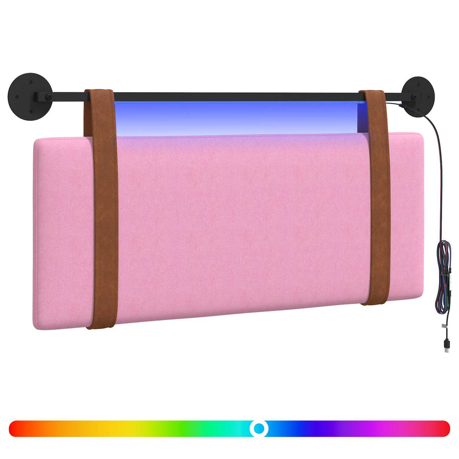 Hangend hoofdbord Met LED-verlichting Roze Antiek PU