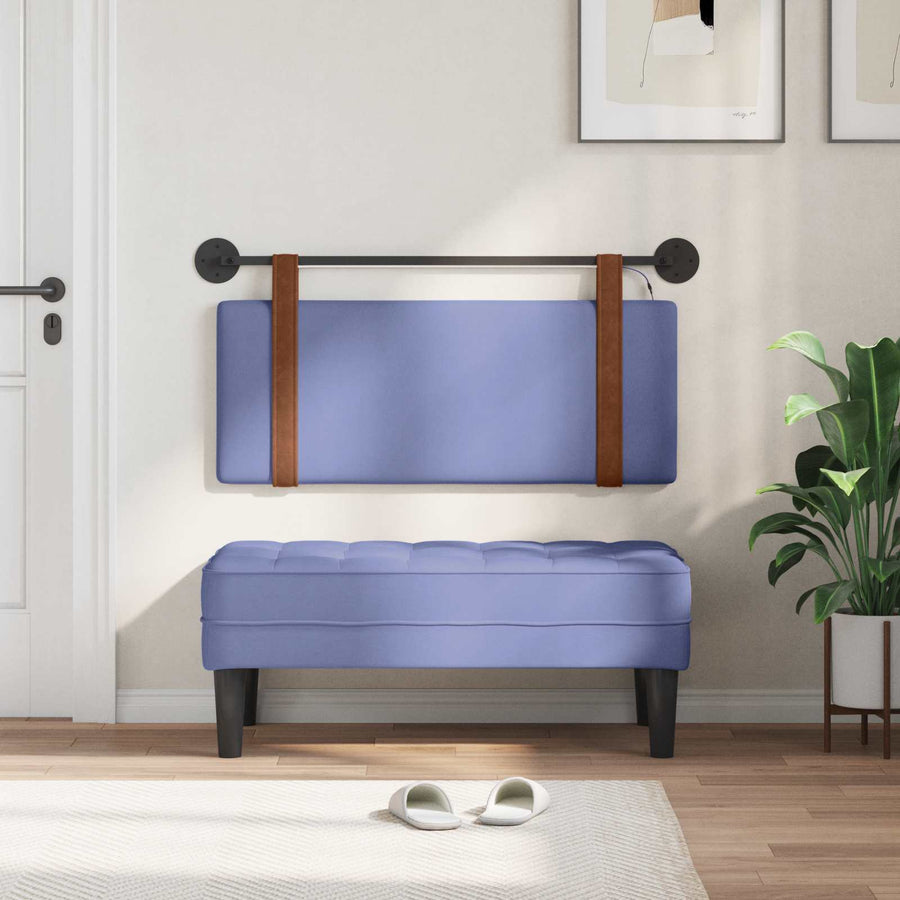 Hangend hoofdbord Met LED-verlichting Jeans Blauw Antiek PU