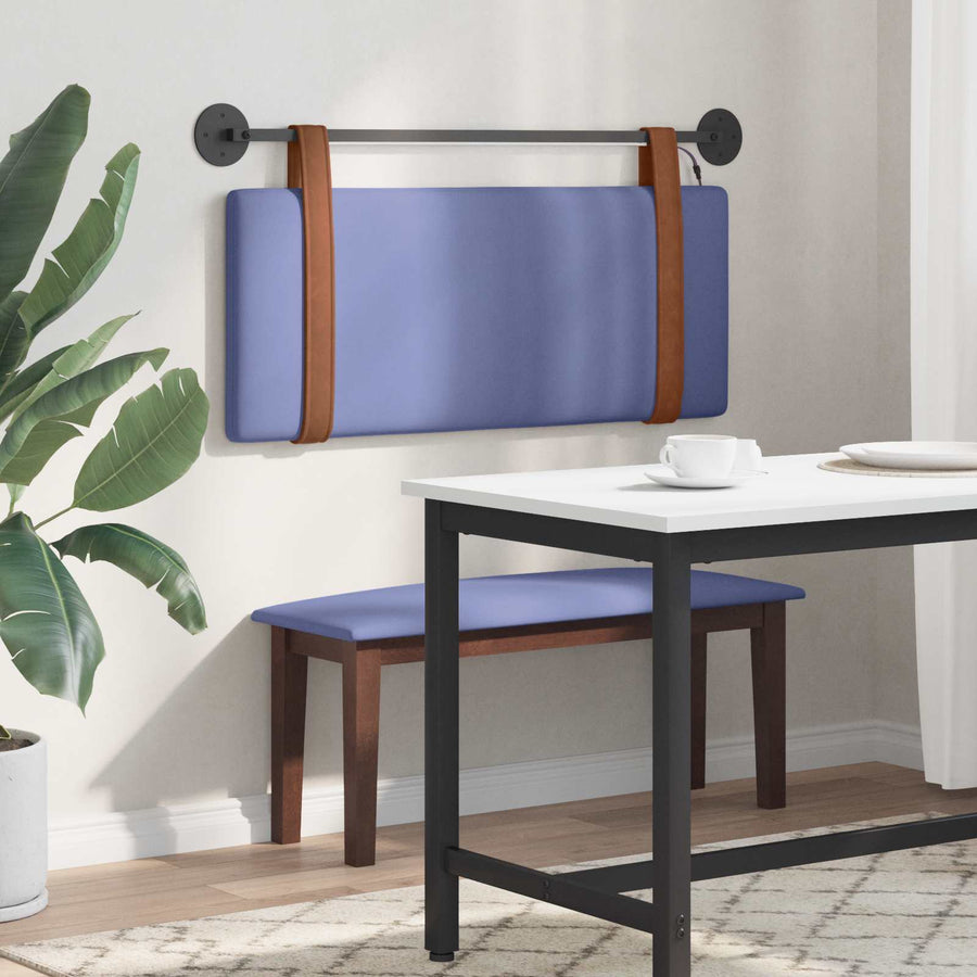 Hangend hoofdbord Met LED-verlichting Jeans Blauw Antiek PU