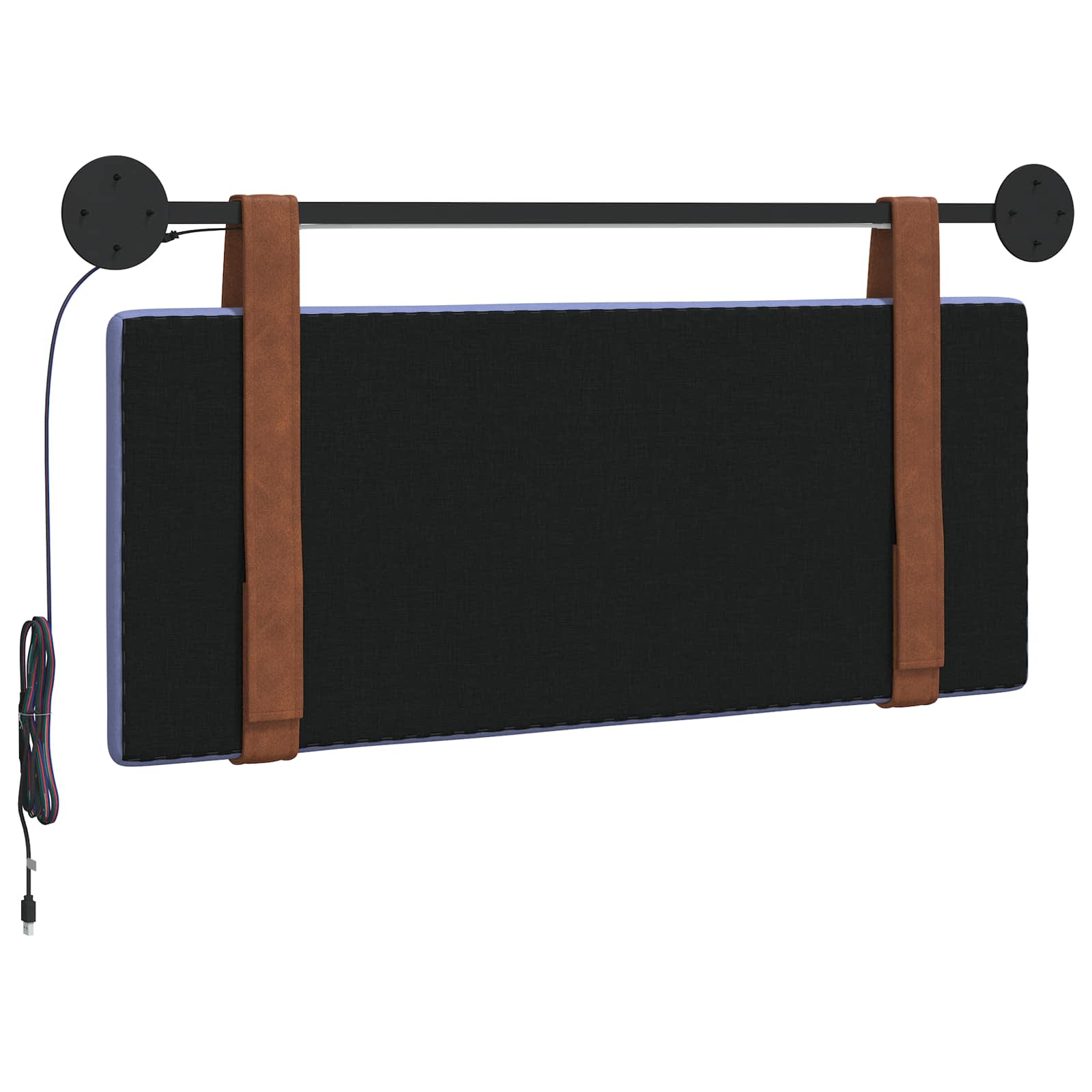 Hangend hoofdbord Met LED-verlichting Jeans Blauw Antiek PU