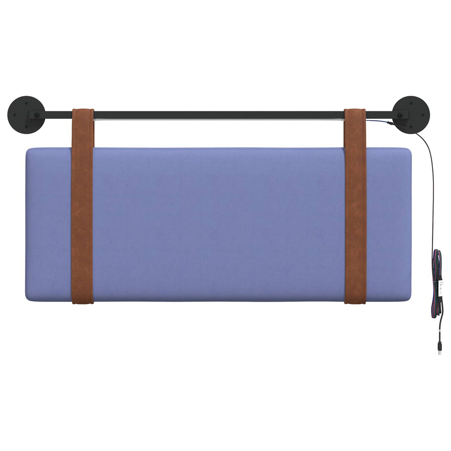 Hangend hoofdbord Met LED-verlichting Jeans Blauw Antiek PU
