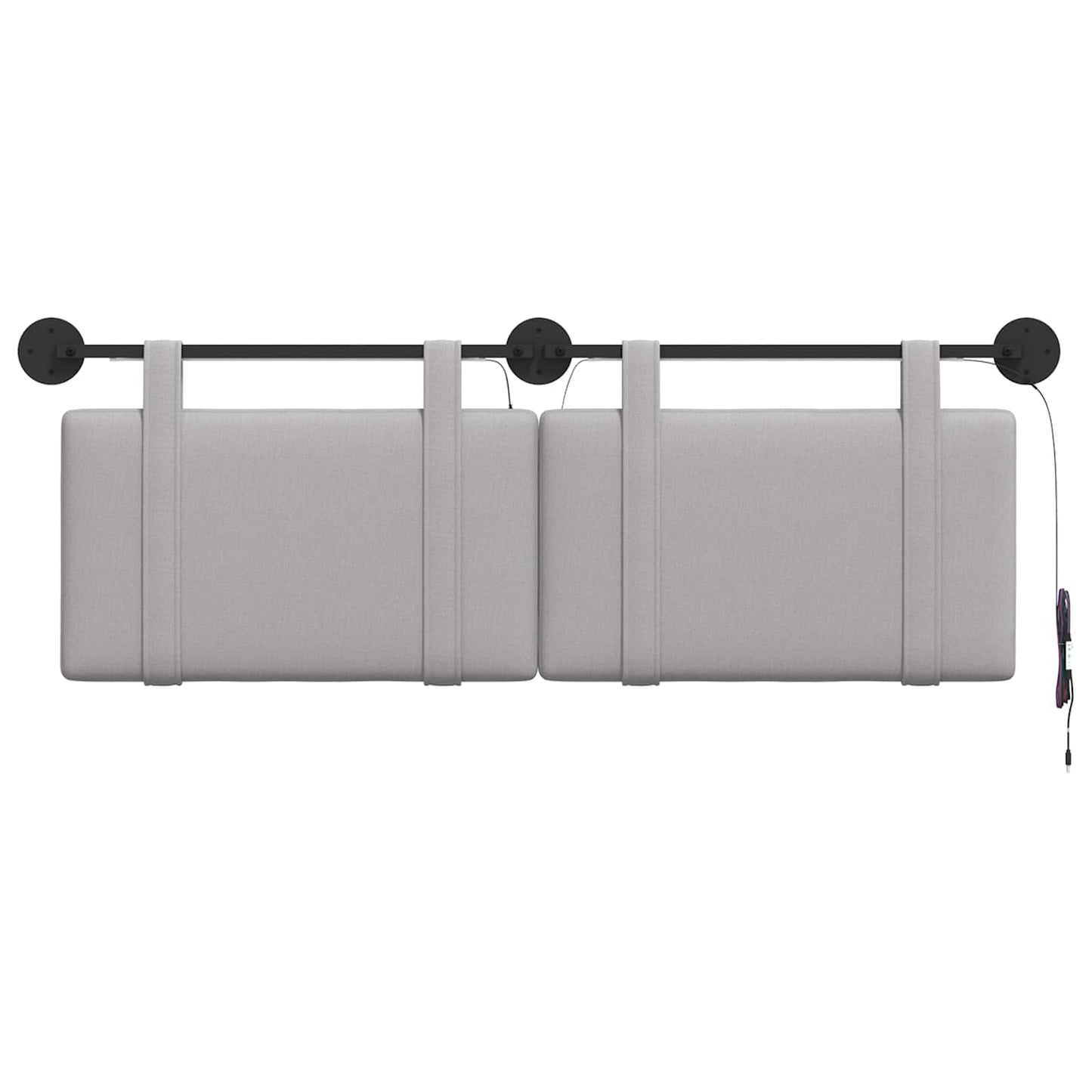 Hangend hoofdbord Met LED-verlichting Wolkengrijs Stof