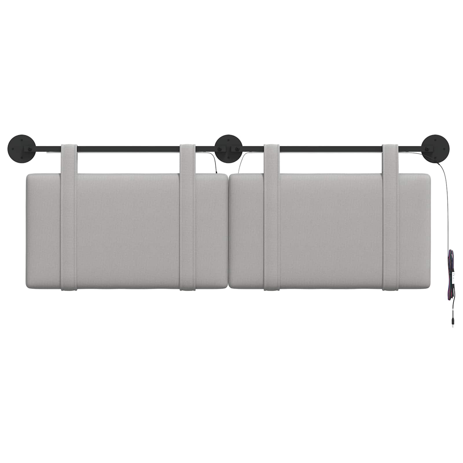 Hangend hoofdbord Met LED-verlichting Wolkengrijs Stof