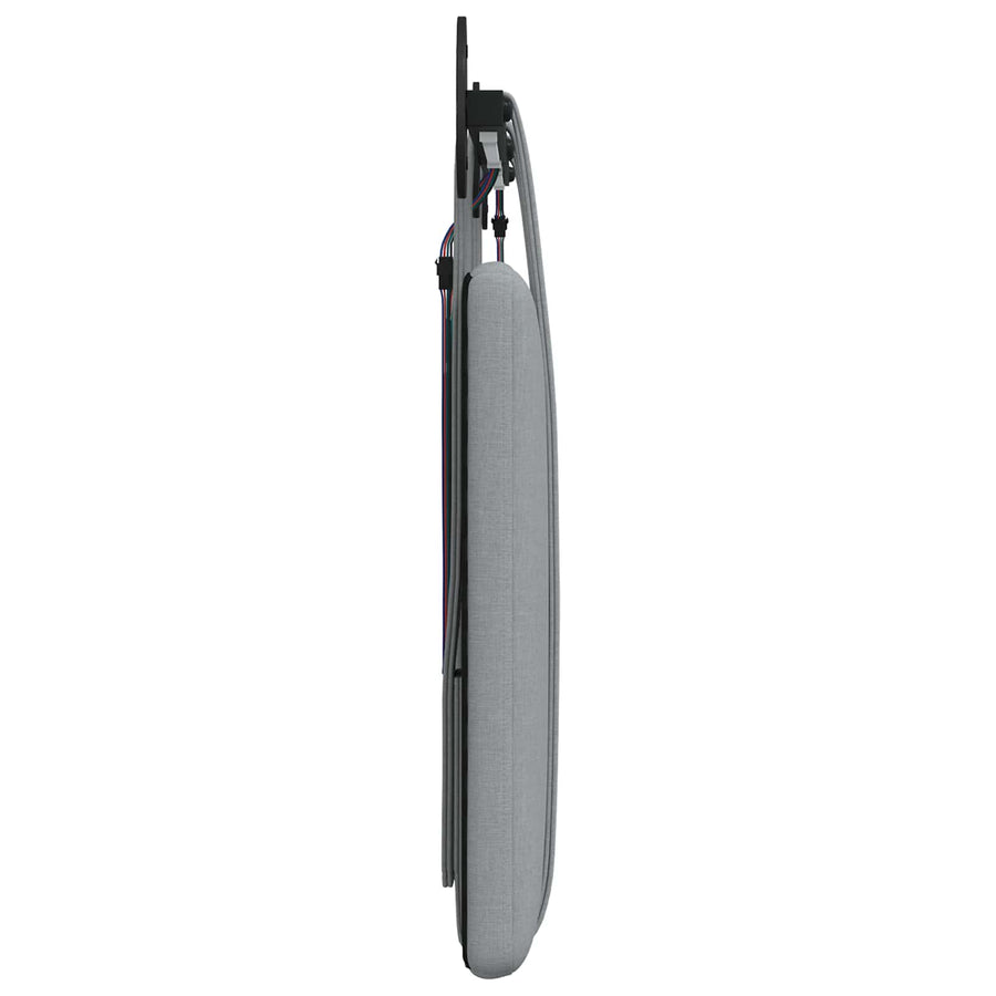 Hangend hoofdbord Met LED-verlichting Lichtgrijs Stof