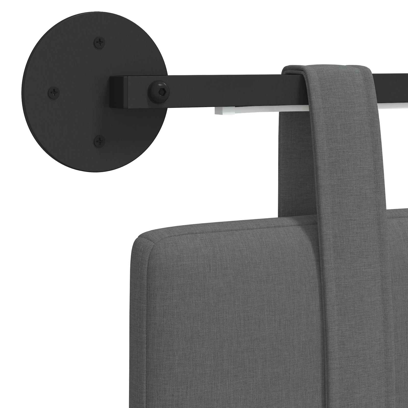 Hangend hoofdbord Met LED-verlichting Donkergrijs Stof