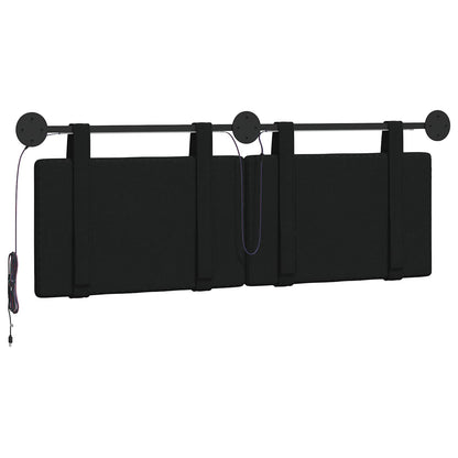 Hangend hoofdbord Met LED-verlichting Zwart Stof