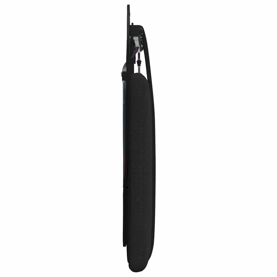 Hangend hoofdbord Met LED-verlichting Zwart Stof