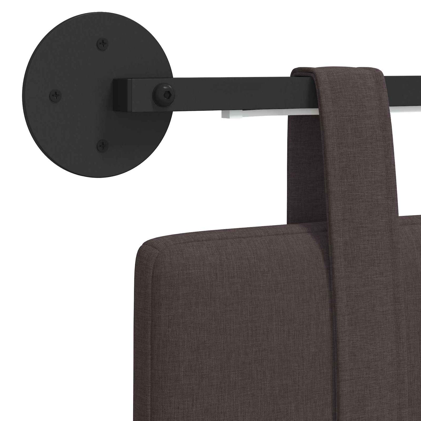 Hangend hoofdbord Met LED-verlichting Donkerbruin Stof