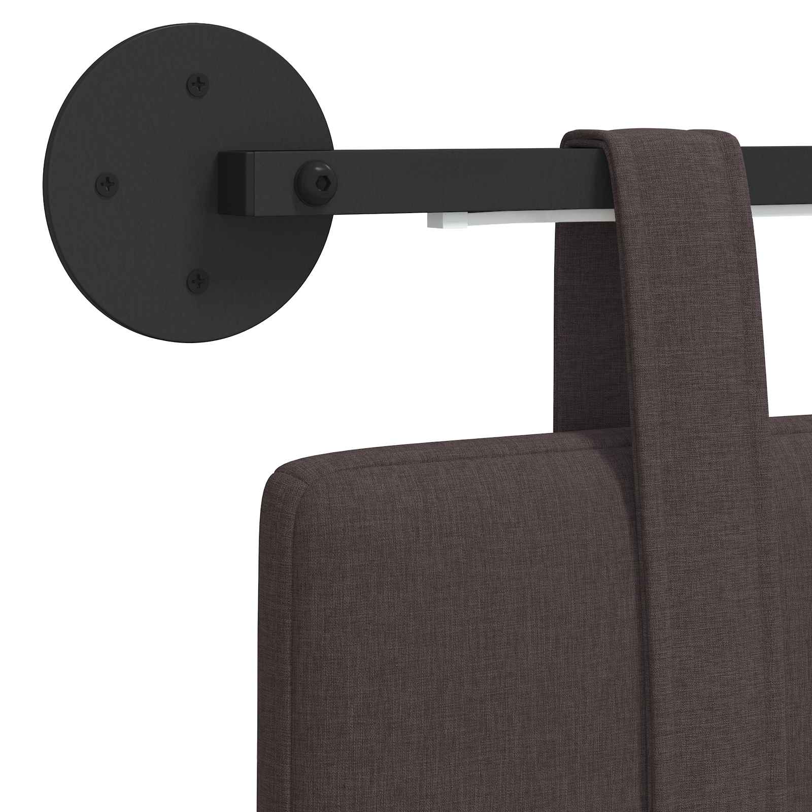 Hangend hoofdbord Met LED-verlichting Donkerbruin Stof