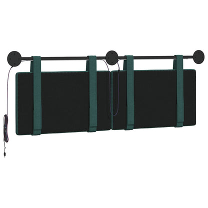 Hangend hoofdbord Met LED-verlichting Donkergroen Stof