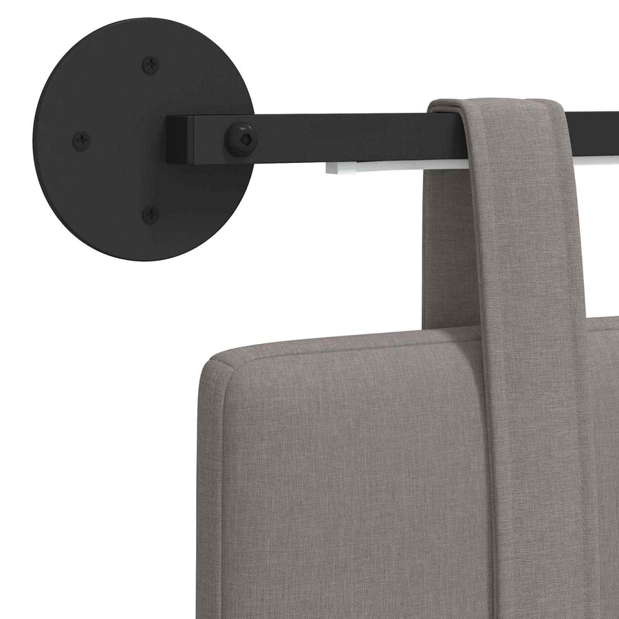 Hangend hoofdbord Met LED-verlichting Taupe Stof