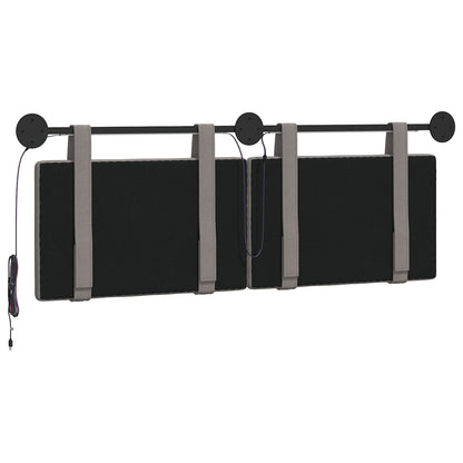 Hangend hoofdbord Met LED-verlichting Taupe Stof