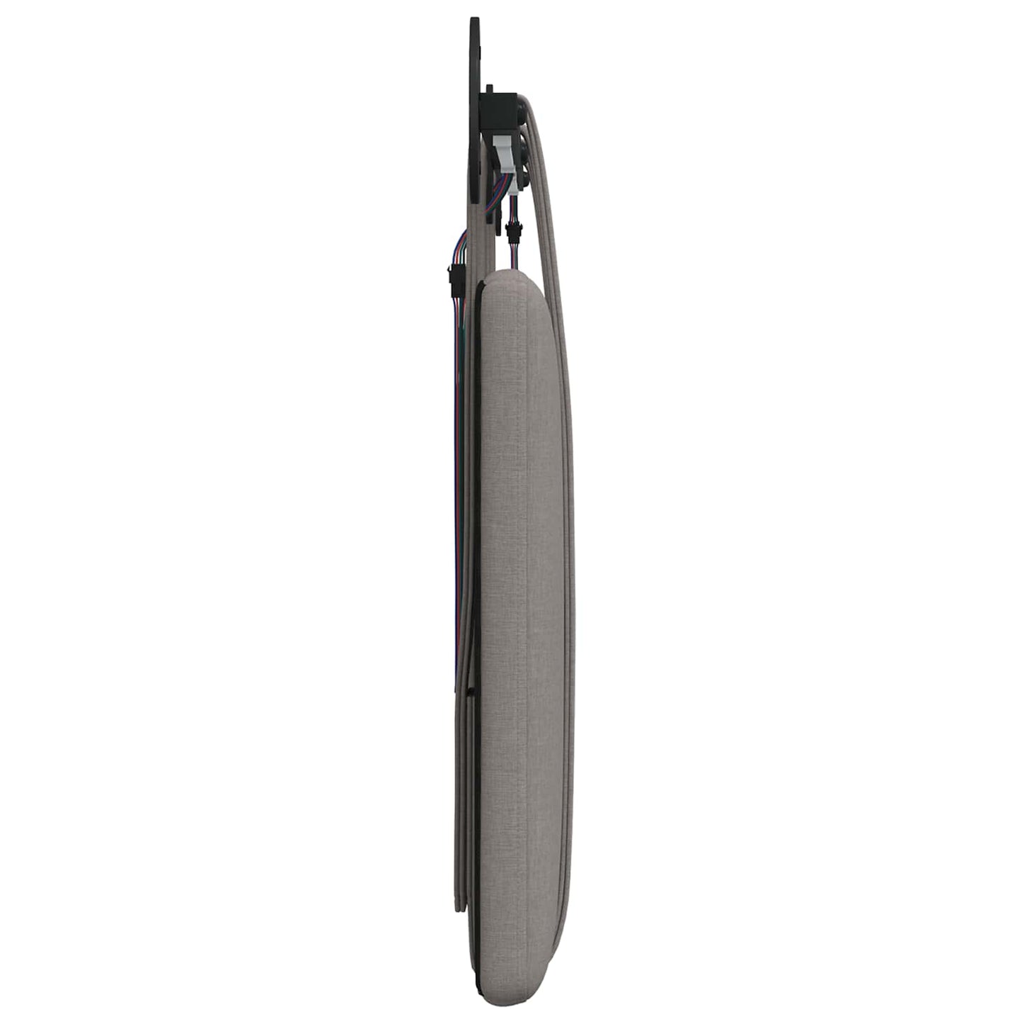 Hangend hoofdbord Met LED-verlichting Taupe Stof
