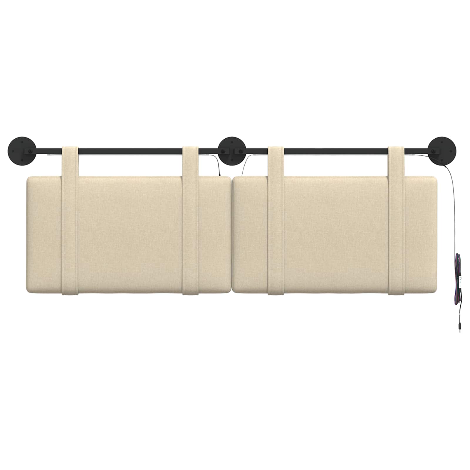 Hangend hoofdbord Met LED-verlichting Crèmekleurig Stof