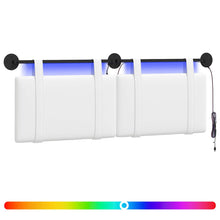 Hangend hoofdbord Met LED-verlichting Wit Stof