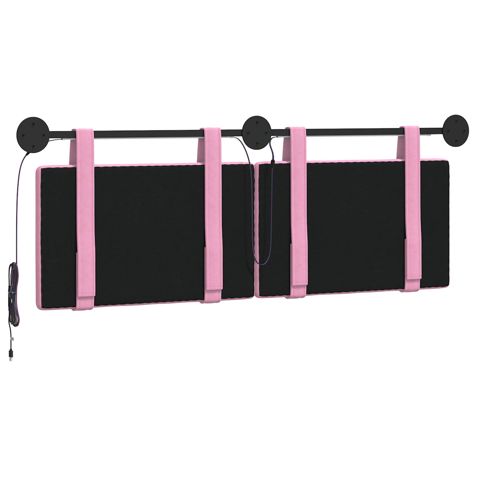 Hangend hoofdbord Met LED-verlichting Roze Stof