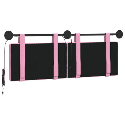 Hangend hoofdbord Met LED-verlichting Roze Stof