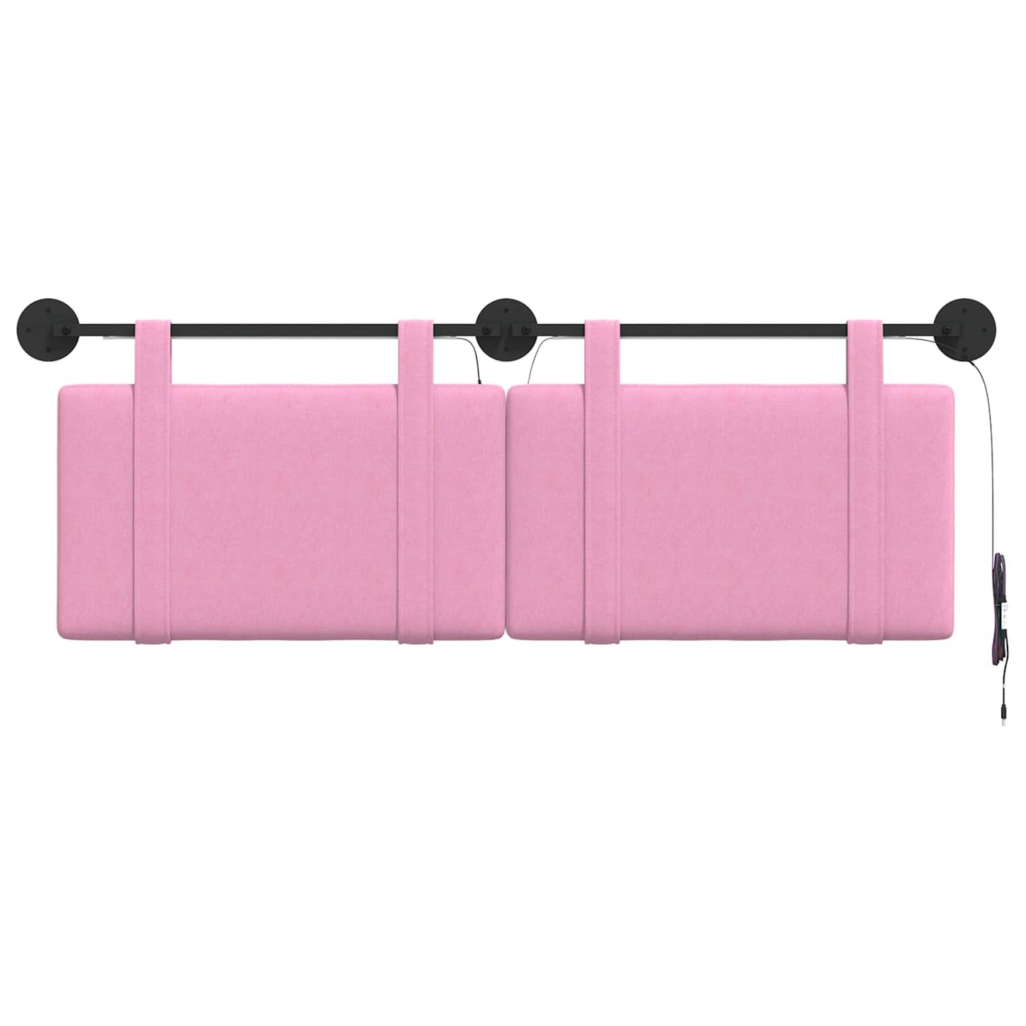 Hangend hoofdbord Met LED-verlichting Roze Stof