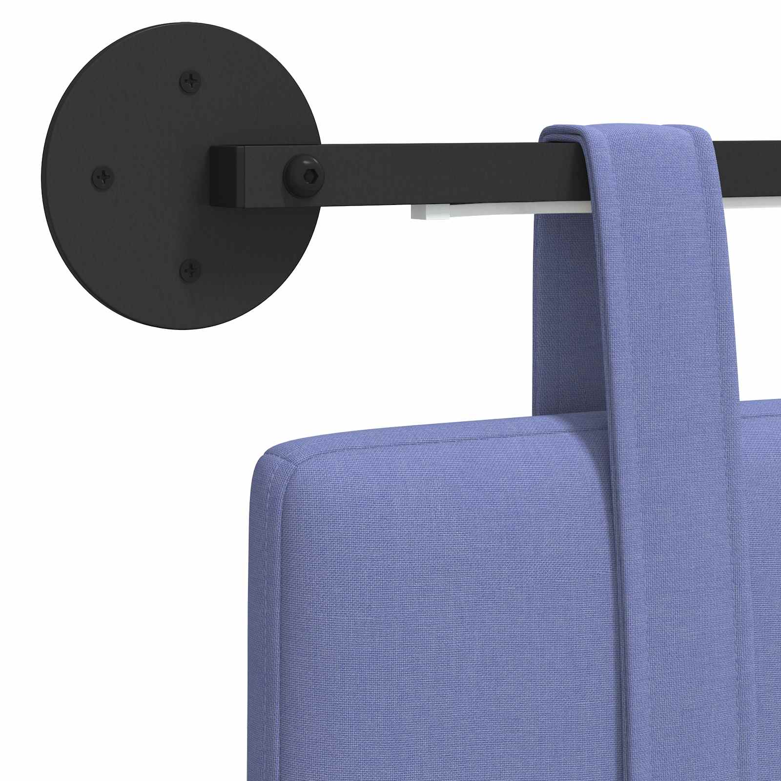 Hangend hoofdbord Met LED-verlichting Jeans Blauw Stof