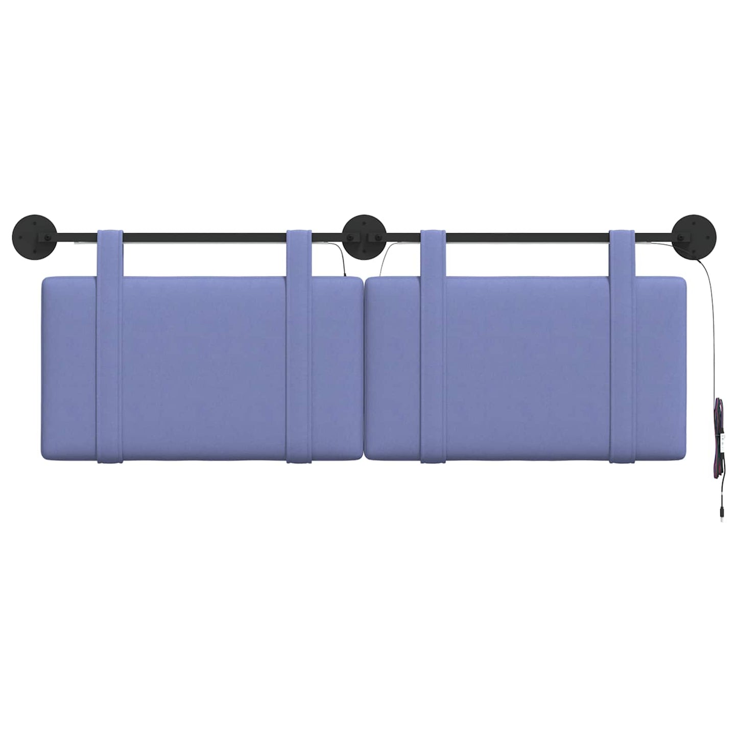 Hangend hoofdbord Met LED-verlichting Jeans Blauw Stof