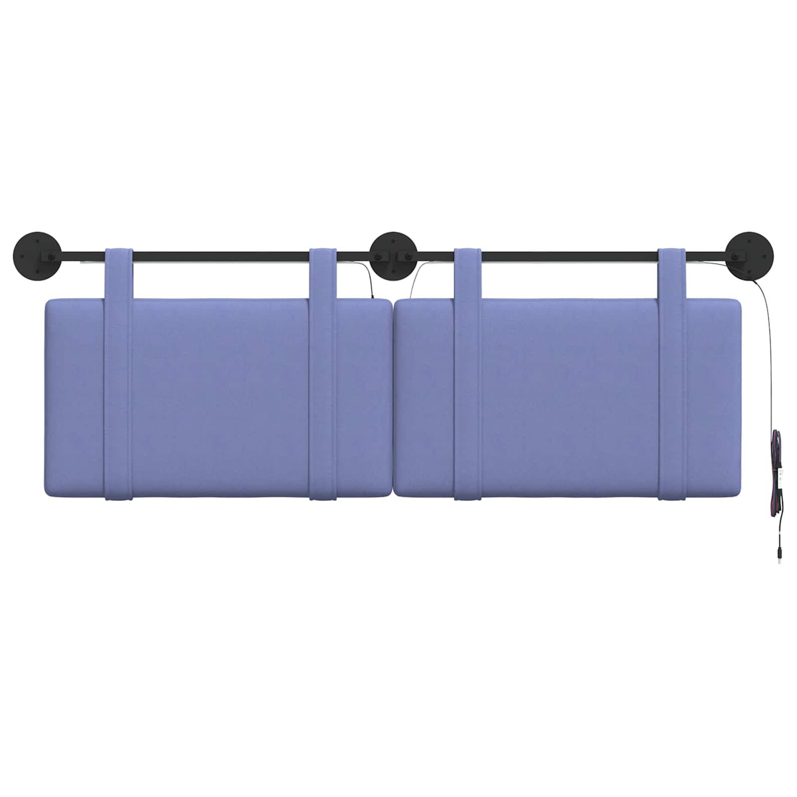 Hangend hoofdbord Met LED-verlichting Jeans Blauw Stof