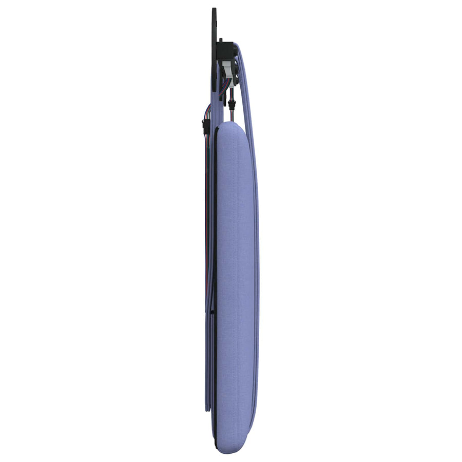 Hangend hoofdbord Met LED-verlichting Jeans Blauw Stof