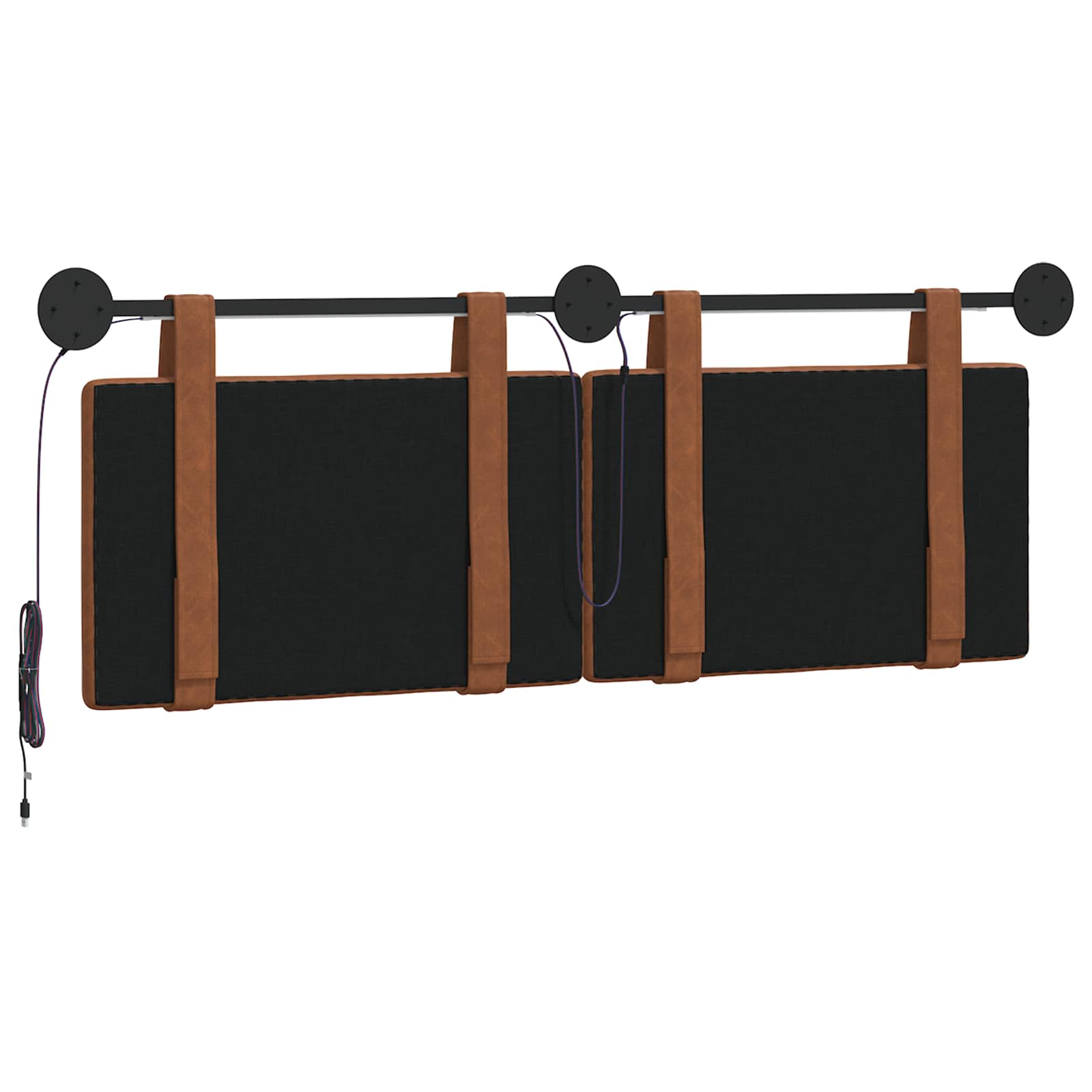 Hangend hoofdbord Met LED-verlichting Bruin Antiek PU