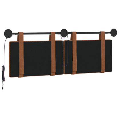 Hangend hoofdbord Met LED-verlichting Bruin Antiek PU