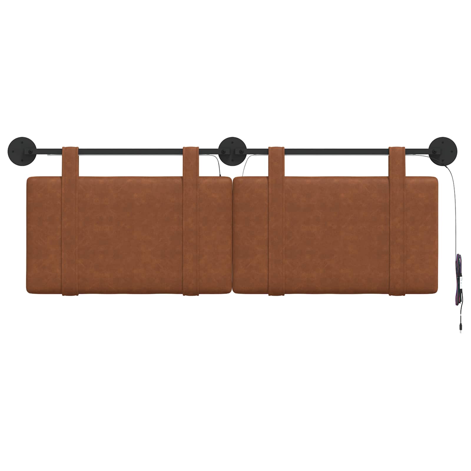 Hangend hoofdbord Met LED-verlichting Bruin Antiek PU