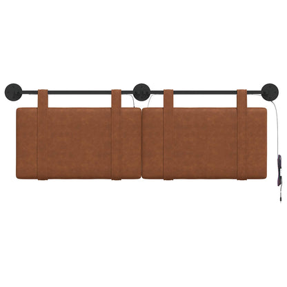 Hangend hoofdbord Met LED-verlichting Bruin Antiek PU
