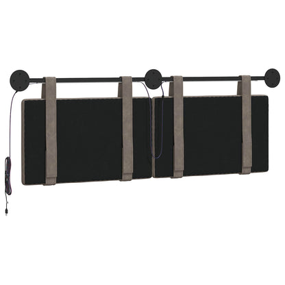 Hangend hoofdbord Met LED-verlichting Grijs Antiek PU