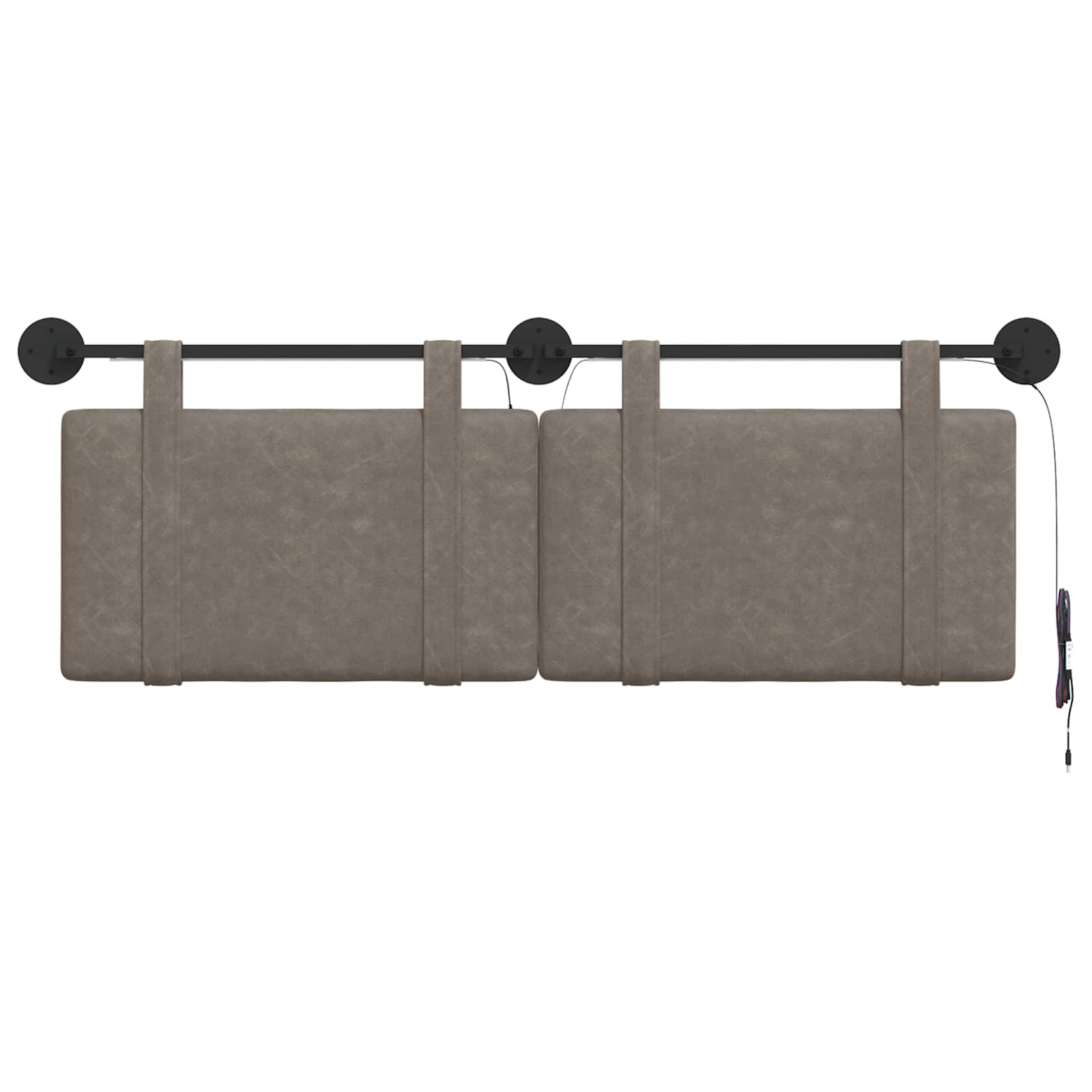 Hangend hoofdbord Met LED-verlichting Grijs Antiek PU
