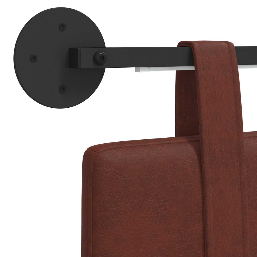 Hangend hoofdbord Met LED-verlichting Glanzend Bruin Antiek PU
