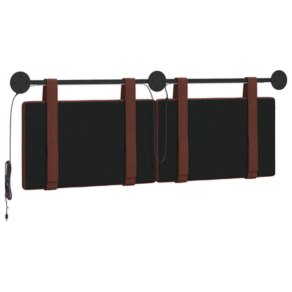 Hangend hoofdbord Met LED-verlichting Glanzend Bruin Antiek PU