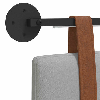 Hangend hoofdbord Met LED-verlichting Wolkengrijs Antiek PU