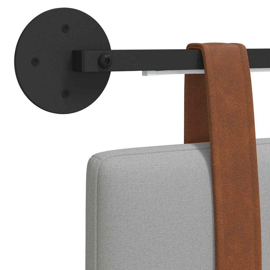 Hangend hoofdbord Met LED-verlichting Wolkengrijs Antiek PU